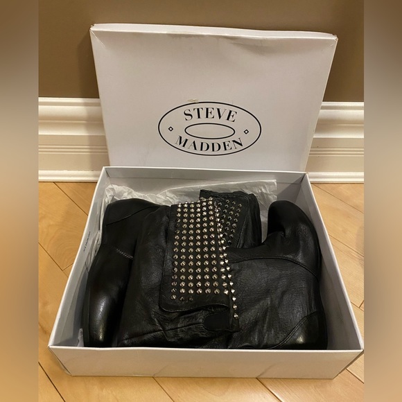 Steve Madden Leather Stud Boots - Picture 5 of 8